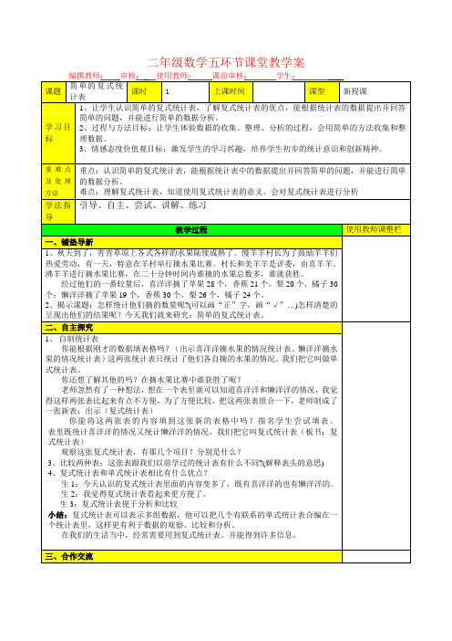 简单的复式统计表