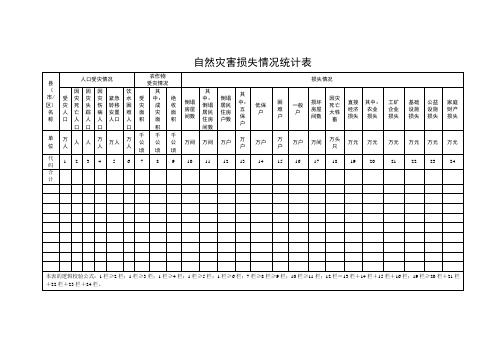 自然灾害损失情况统计表