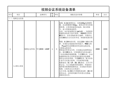 视频会议系统设备报价清单