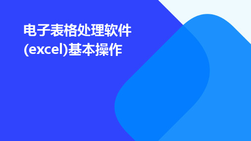 电子表格处理软件(Excel)基本操作