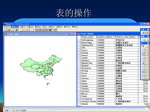 mapinfo表的操作