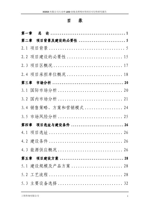 LED项目可行性研究报告