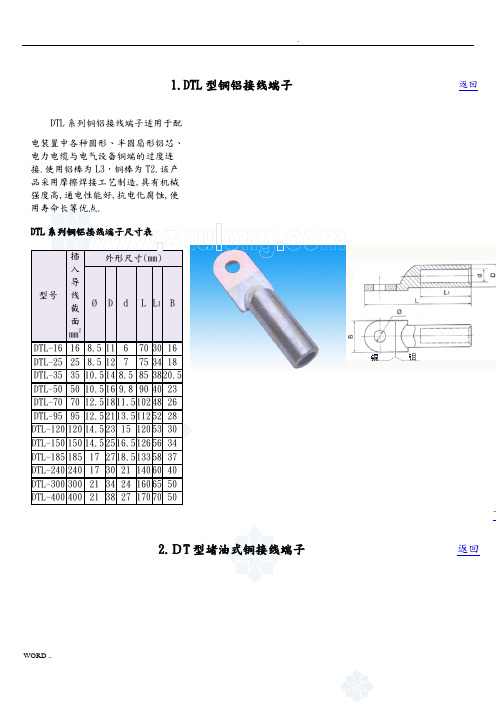 线缆接线端子规格