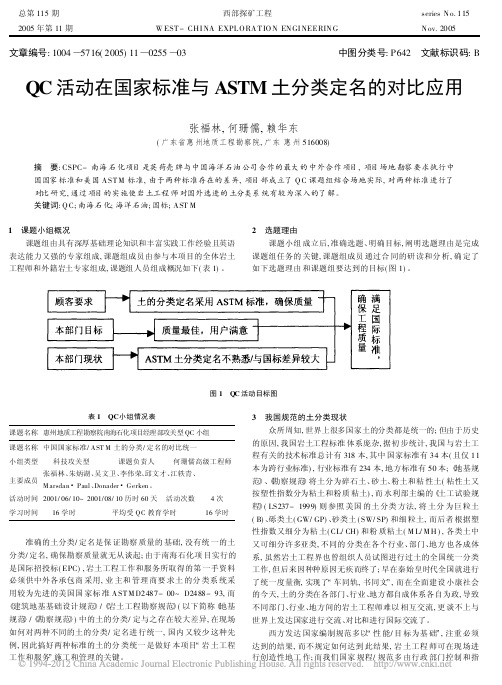 QC活动在国家标准与ASTM土分类定名的对比应用