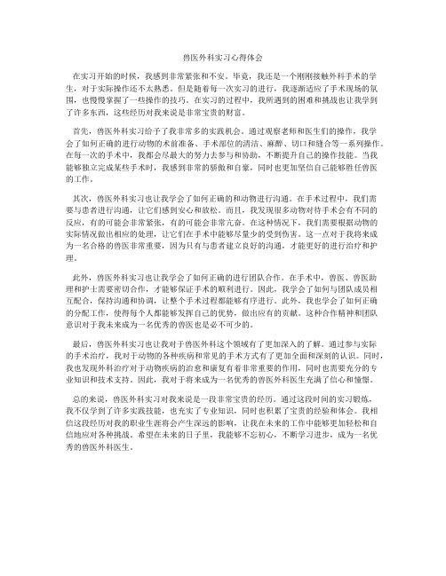 兽医外科实习心得体会