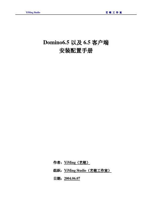 Domino6.5安装和配置以及Notes客户端安装配置手册