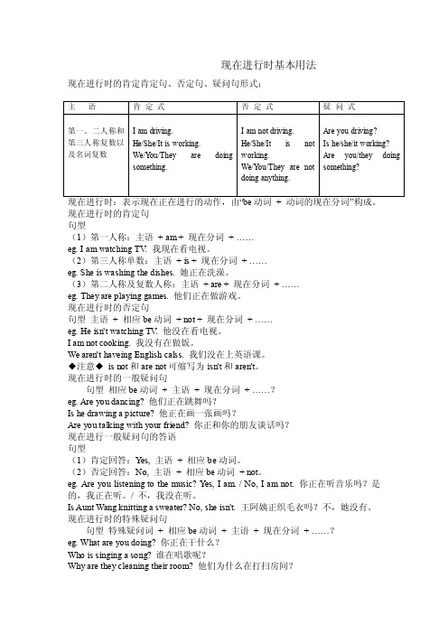 现在进行时基本用法