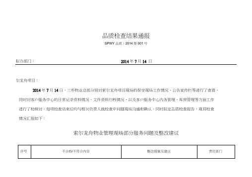 物业品质检查报告