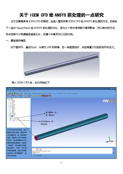 关于ICEM CFD给ANSYS前处理的一点研究