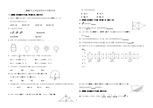 2006年云南省昆明市中考数学卷