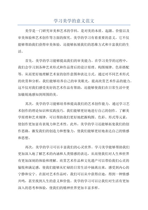 学习美学的意义范文