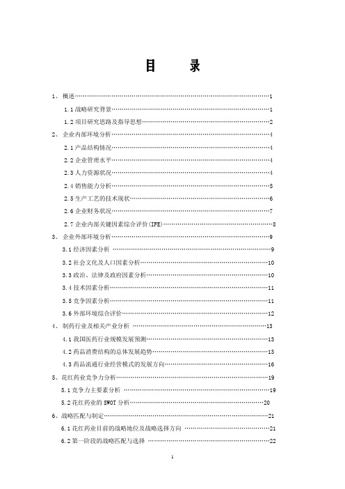 广西花红药业发展战略研究报告