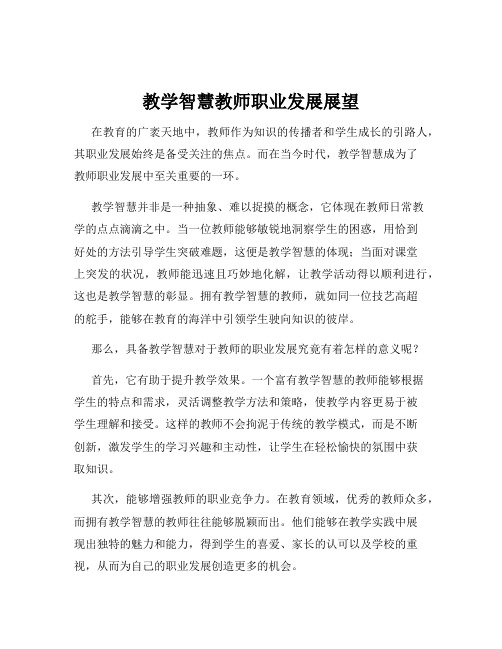 教学智慧教师职业发展展望