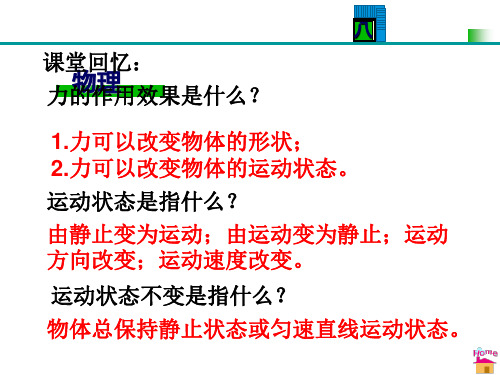 最新人教版八年级物理运动和力第一节牛课件