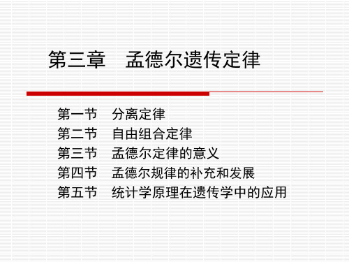 遗传学 第三章  孟德尔遗传定律