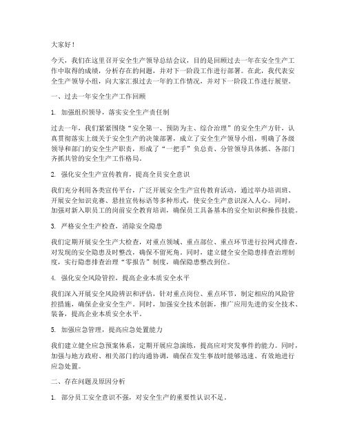 安全会领导总结发言稿