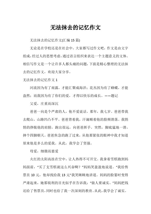 无法抹去的记忆作文