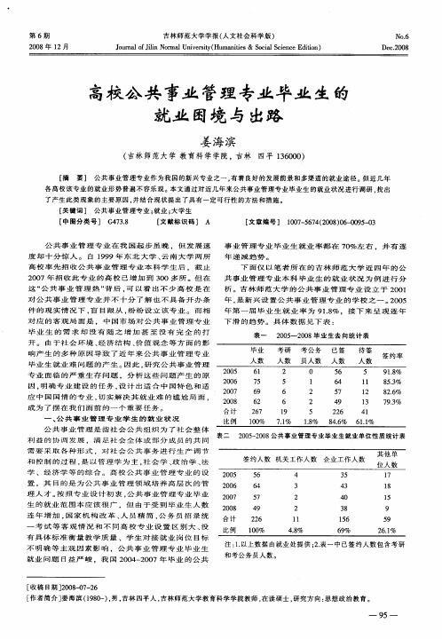 高校公共事业管理专业毕业生的就业困境与出路