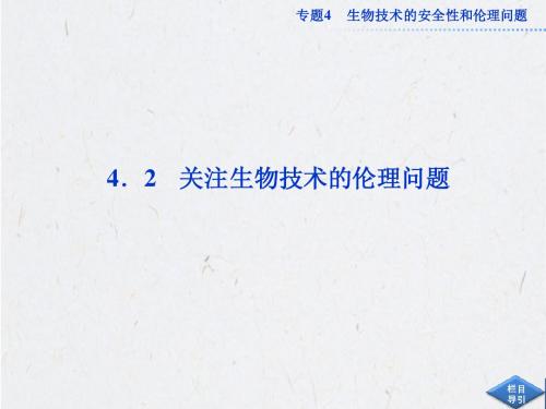 高中生物同步课件：4.2 关注生物技术的伦理问题(新人教版选修3)