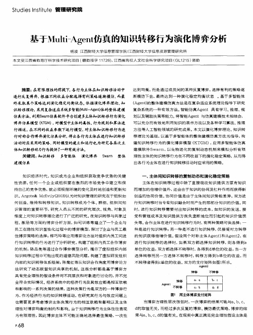 基于Multi-Agent仿真的知识转移行为演化博弈分析