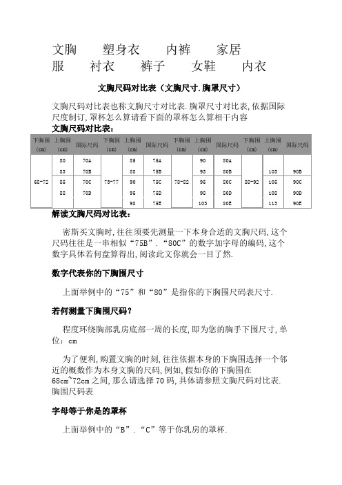 文胸尺码对照表,文胸尺寸、胸罩尺寸、罩杯怎么算查询 - 梦芭莎