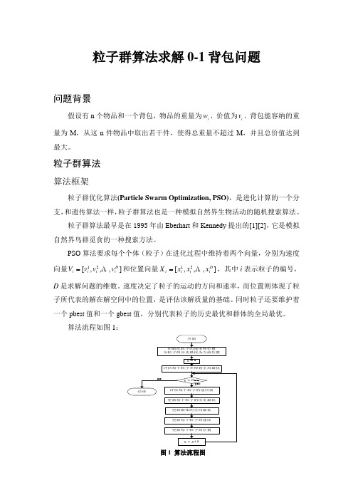 粒子群算法求解0-1背包问题