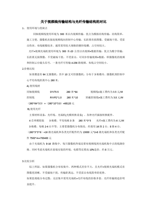 关于视频线结构与光纤结构的对比