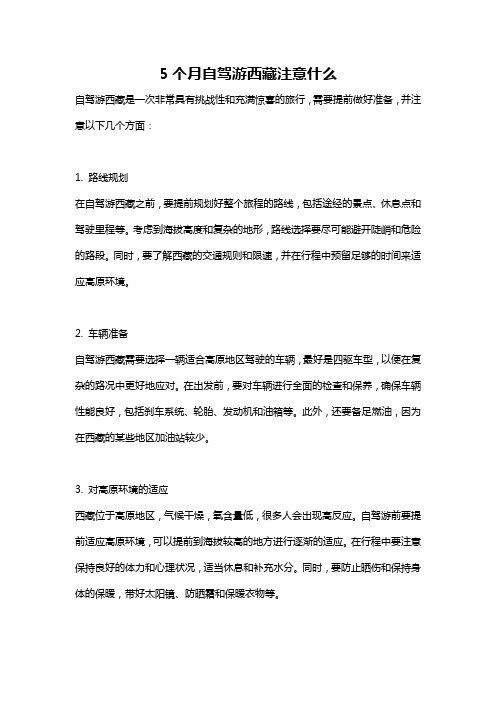 5个月自驾游西藏注意什么