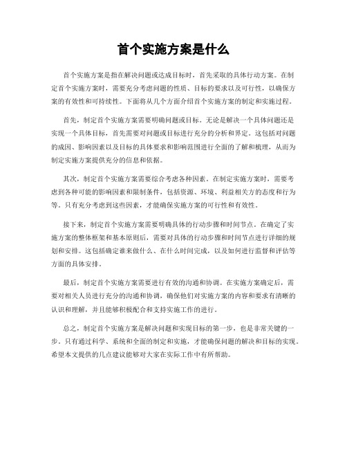 首个实施方案是什么