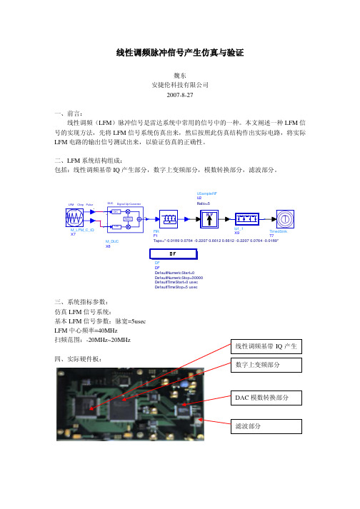 线性调频脉冲信号产生仿真与验证_v2