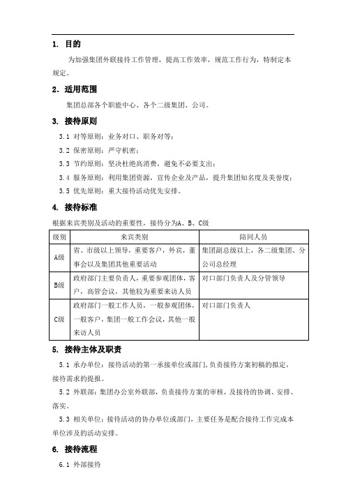 公司企业制度  对外接待管理规定