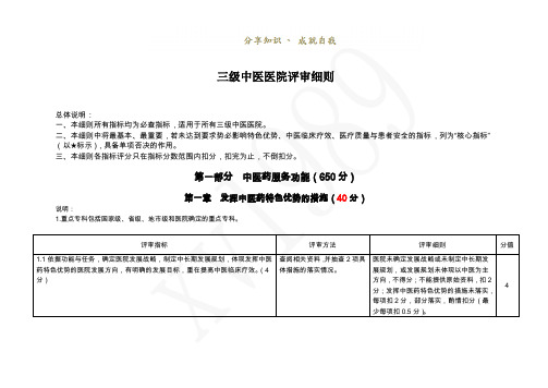 三级中医医院评审细则(三甲中医院评审)