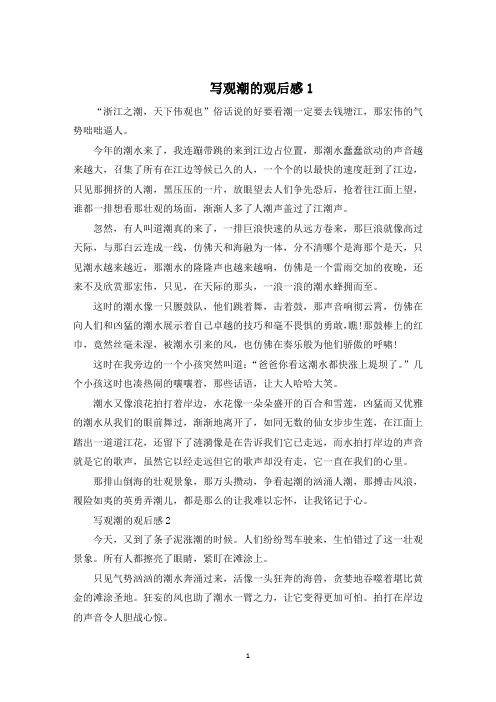 观潮的观后感作文600字5篇