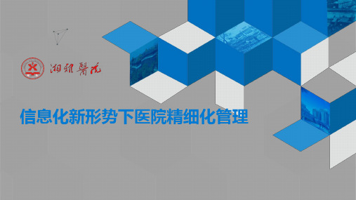 智慧医院案例——信息化新形势下现代医院精细化管理模式的构建