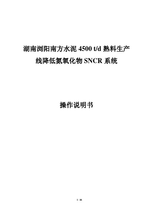 SNCR系统操作手册