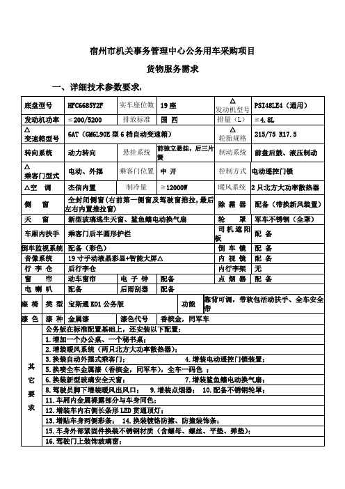 宿州机关事务管理中心公务用车采购项目