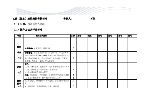 乙醇擦浴考核标准[精品文档]