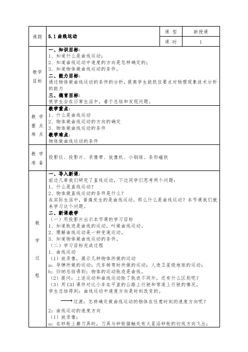 人教版高中物理必修2全册教案