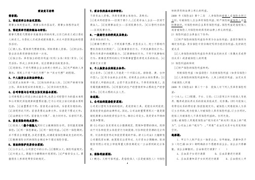 商法复习材料(简答+论述)