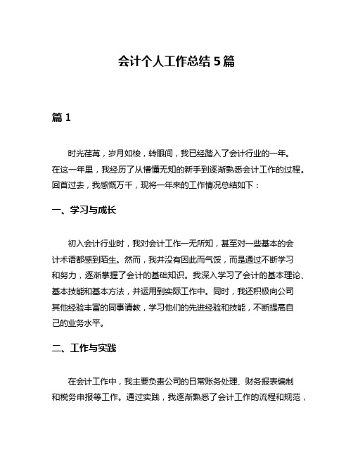 会计个人工作总结5篇