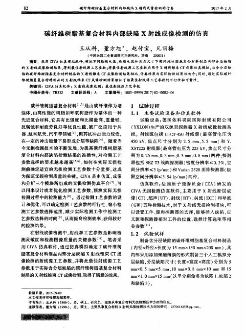 碳纤维树脂基复合材料内部缺陷X射线成像检测的仿真