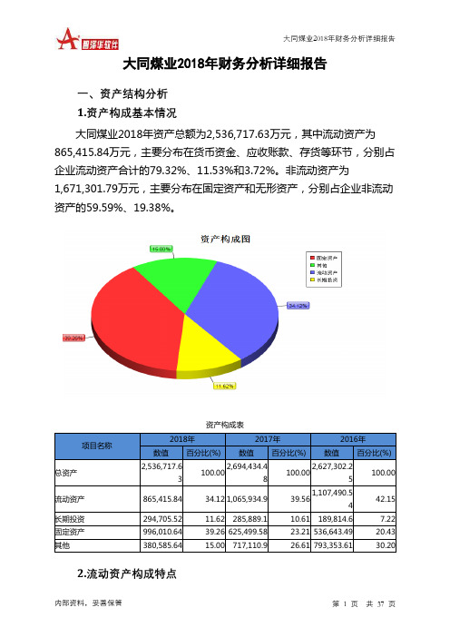 大同煤业2018年财务分析详细报告-智泽华