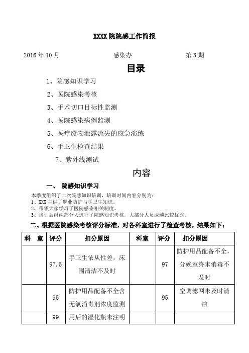 医院感染工作简报