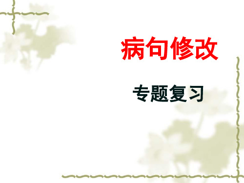 中考语文病句修改专题复习全面版