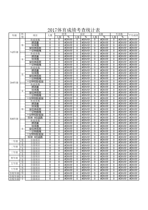 2017体育成绩统计表