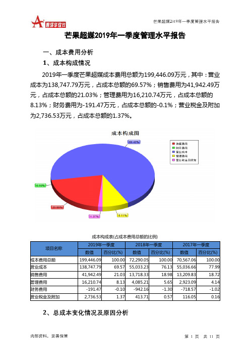 芒果超媒2019年一季度管理水平报告