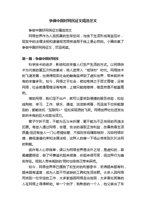 争做中国好网民征文精选范文