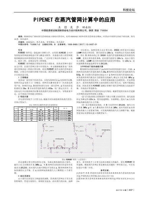 PIPENET在蒸汽管网计算中的应用