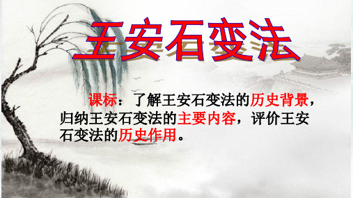 高中历史人民版选修1 专题四  二 王安石变法 优秀课件