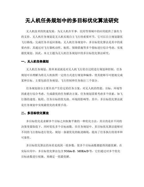无人机任务规划中的多目标优化算法研究
